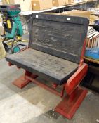 Folding seat from an early Panamanian railroad train