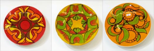 Poole Delphis shallow dish by Rosina St Clayre (1971-73), pattern no.