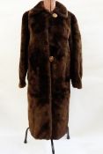Large full-length vintage beaver fur coat