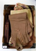 Pair of woollen gaiters, a cushion cover with oriental-style applique pieces,