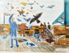 Four coloured lithographs from the 