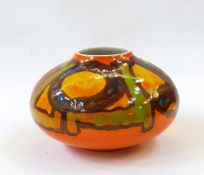 Poole Delphis pottery vase, oblate, pattern no.