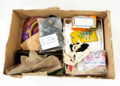 Large Sinamay Alexon pink hat within a hat box, various Austrian/Swiss embroidered braid trimmings,