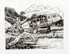 Kenneth Lindley (20th century) Woodcut 