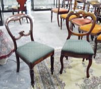 Pair of Victorian mahogany balloon back dining chairs