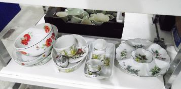 Royal Worcester 'Herbs' hors d'oeuvres dish, Royal Worcester 'Poppies' large fruit bowl,