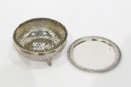 White metal rose bowl, possibly Indian,