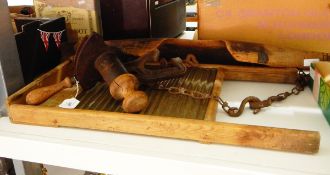 Wooden yoke with metal mounts,