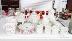 Wedgwood part tea service 'Snowdrops' in grey with silver flashes on a white ground,