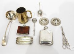 Silver plated hip flask by Goldsmiths & Silversmiths Company Limited of plain rectangular form,