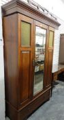 Edwardian walnut wardrobe,