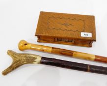 Thornwood walking stick, the silver knop inscribed 'Cotswold Hounds, March 5 1935',