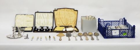 Large quantity of silver plated items including a silver plated chamberstick,