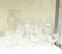 Suite of cut glass wines, sherries,