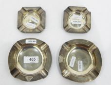 Pair of silver ashtrays of circular form, both inscribed '3rd July 1915' and '3rd July 1940',