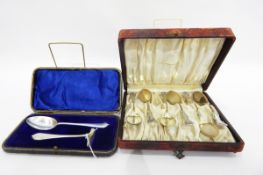 Set of six Canadian white metal ice cream scoops by Birks,