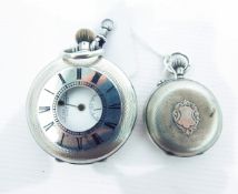 Gent's silver-cased half-hunter pocket watch, the enamelled face inscribed 