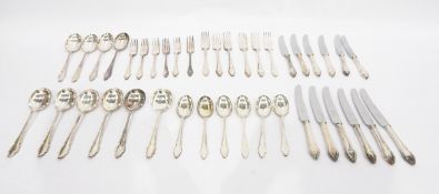 Silver plated Dubarry pattern part flatware set