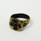 Bronze ring with an accompanying note 