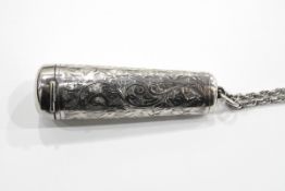 Early 19th century gilt metal fob seal with unengraved seal and floral decoration and a silver