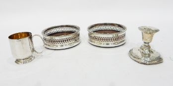 Pair of modern silver wine coasters by C J Vander Ltd, London 1985/86,