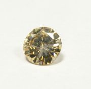 Round brilliant cut fancy yellow diamond, approx. 0.