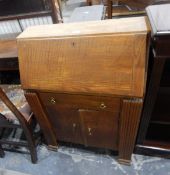Circa 1940's oak bureau with the usual pigeonhole interior,