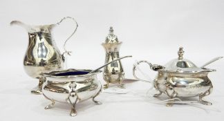 Silver cream jug by Miller Bros, Birmingham 1904,