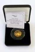 Jubilee Mint 75th anniversary of the Battle of Britain 22ct gold proof £1 coin, 22mm diameter and
