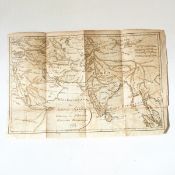 Antique engraved map of India,