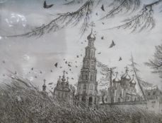 Russian 20th century school Tinted etching 