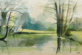 Mavis Budd (late 20th century school) Watercolour drawing 