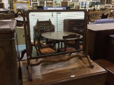 Mahogany swing frame toilet mirror with reeded supports