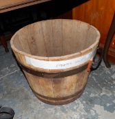 Half-barrel banded with cast iron and two carry handles