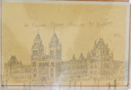 Three framed prints after Stephen Wiltshire, 