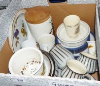 Royal Doulton 'Bunnykins', Portmeirion 'Botanic Garden' storage jar, a Royal Worcester plate,