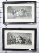 After T Webster Pair of 19th century black and white engravings Victorian school children 