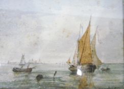 Late 19th/early 20th century school Oil on canvas Figures on a country path,