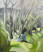 Mary Stevens (20th century school) Oil on canvas Rustic landscape,