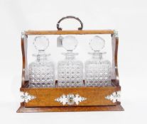 Late 19th/early 20th century oak tantalus,