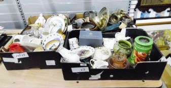 Mixed lot of china and metalware to include Burleighware, 'Ironstone',