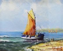 English 20th century school Oil on board 