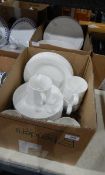 Simon Stephens white bone china part dinner service (2 boxes)