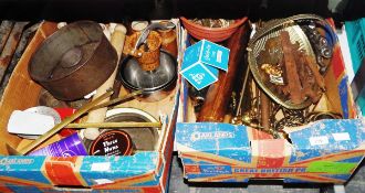 Quantity of copper and brassware collectables including possibly a trench craft shell case,