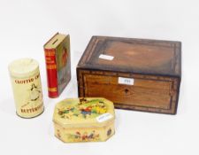 Victorian parquetry and walnut jewellery box,