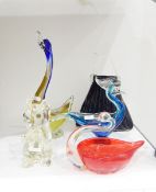 Murano Laguna black Art glass vase modelled as a handbag,