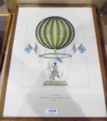 Set of colour ballooning prints after the engravings to include 