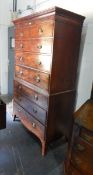 Georgian mahogany tallboy chest,