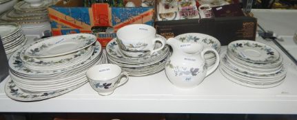 Royal Doulton 'Burgundy' part dinner service, Royal Albert 'Queen's Messenger' part coffee service,