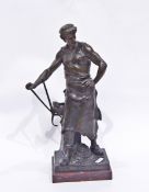 After Emile Louis Picault spelter figure 